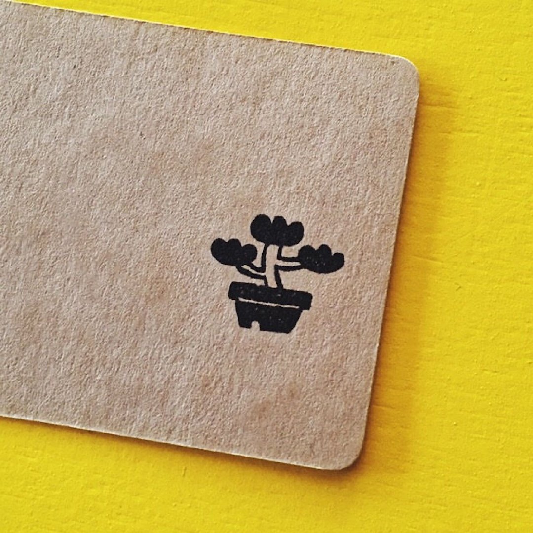 Bonsai ・ rubber stamp・ 20mm series - 印章/印台 - 橡胶 白色