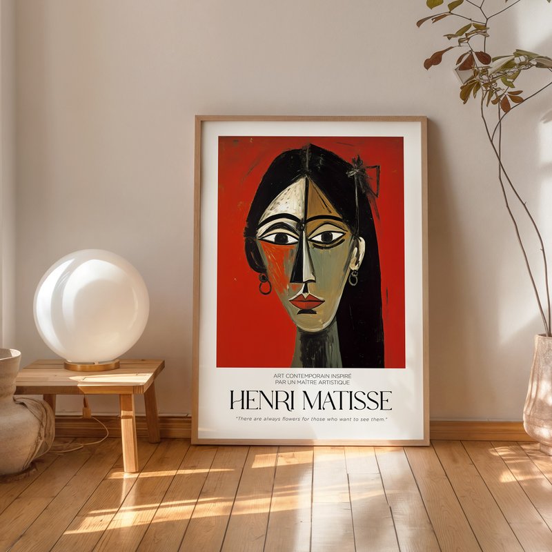 灵魂视线 / 马谛斯风格 现代插画 挂画 画芯 海报 无框画 装饰画 - 海报/装饰画/版画 - 纸 