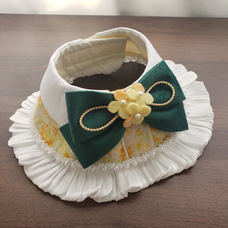 春日洋装款围巾 黄色 - 项圈/牵绳 - 棉．麻 