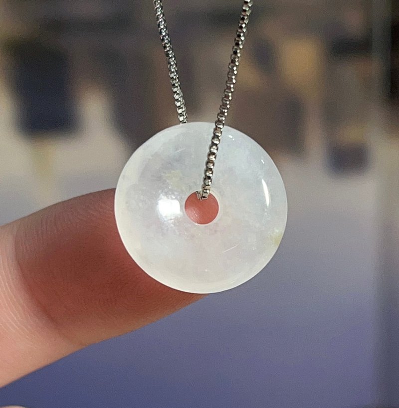 【愿·平安】冰种翡翠平安扣吊饰 | 天然缅甸玉翡翠A货 |送礼 - 吊饰 - 玉石 透明