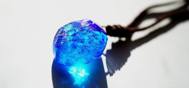 [Made to order] Birth of water-The sparkling sea of stars- - 项链 - 玻璃 蓝色