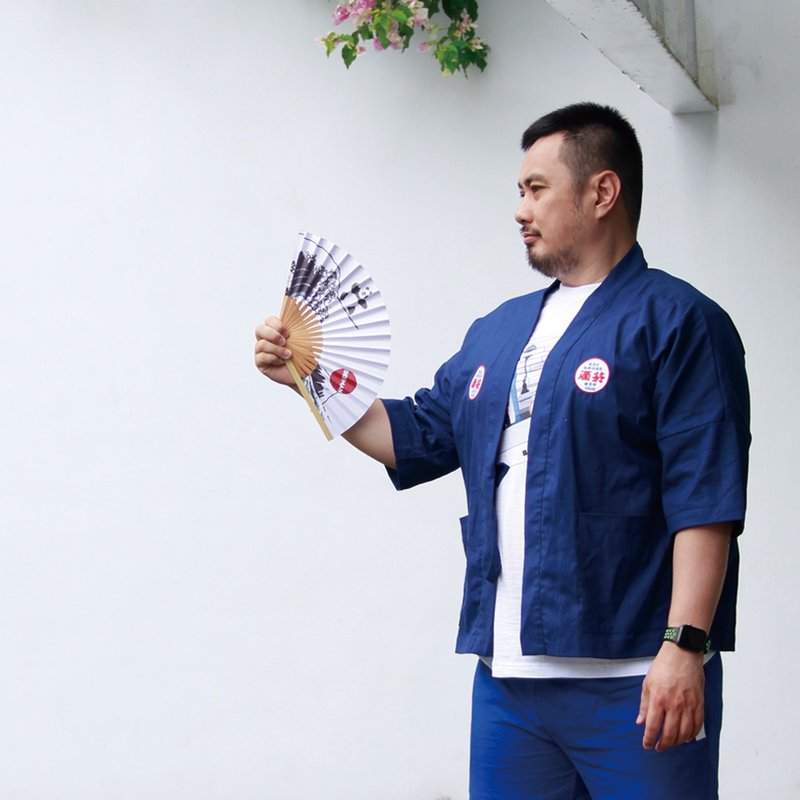 日式外套-台湾公卖局 - 男装外套 - 棉．麻 蓝色