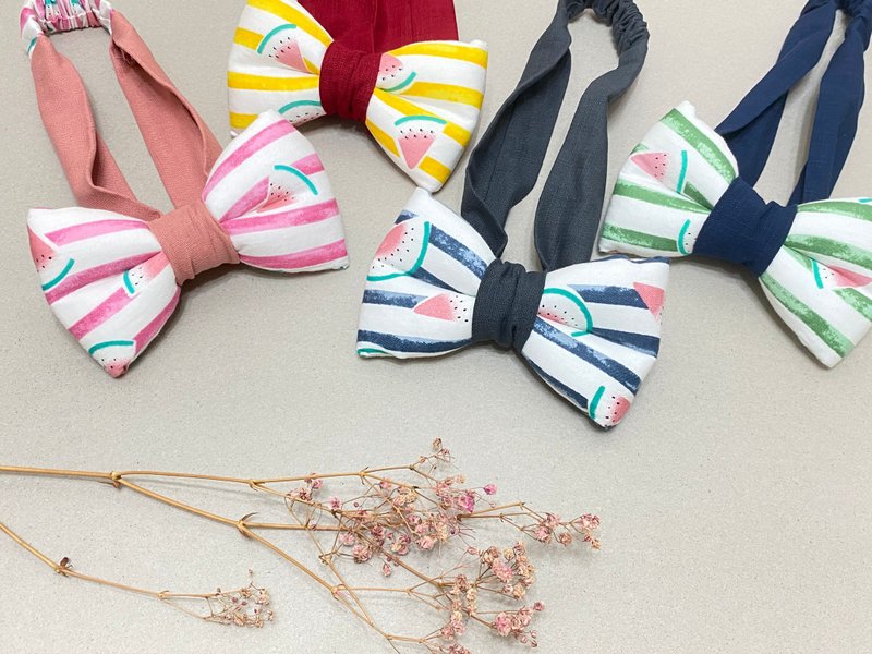 西瓜宝贝  | 立体蝴蝶结 | 亲子发带 - 婴儿帽/发带 - 棉．麻 多色