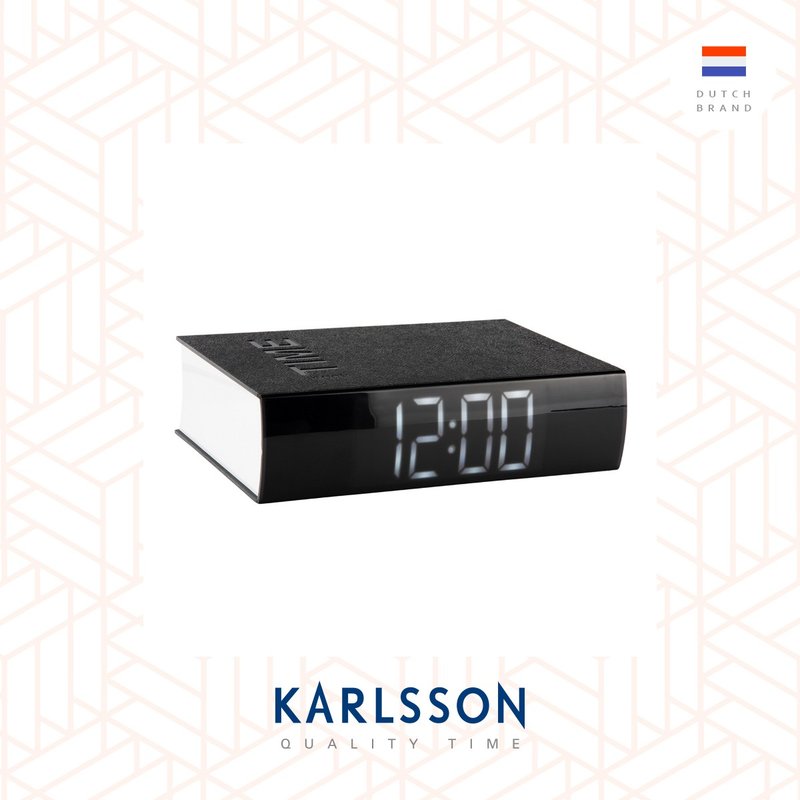 荷兰Karlsson, BOOK 书本型闹钟黑色LED显示屏 - 多功能闹 - 时钟/闹钟 - 塑料 黑色