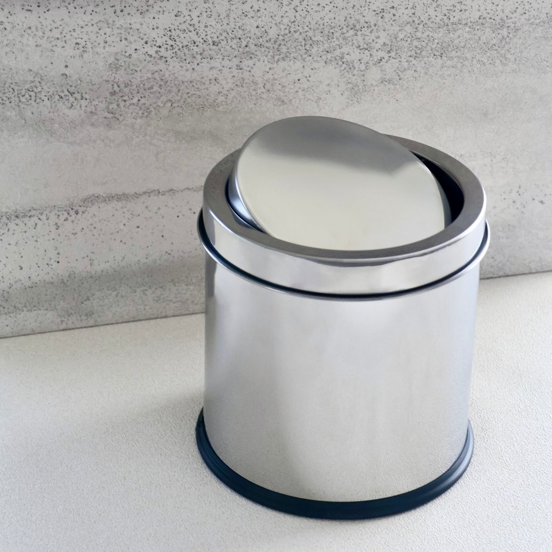 日本【SALUS 佐藤金属】不锈钢摇摆垃圾桶3L - 垃圾桶 - 不锈钢 