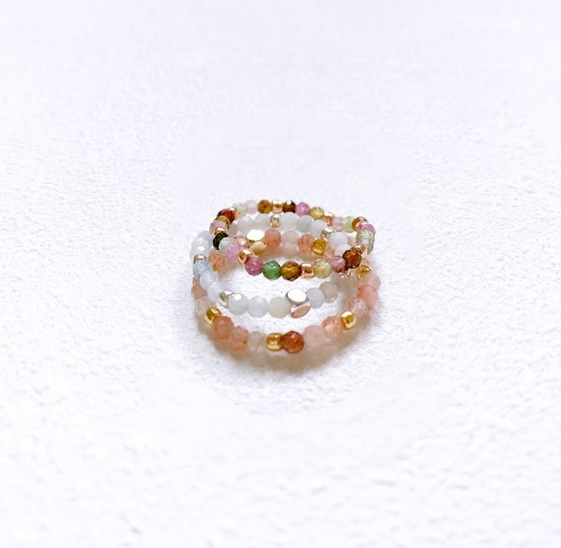 简约 水晶串珠戒指 - 戒指 - 水晶 多色