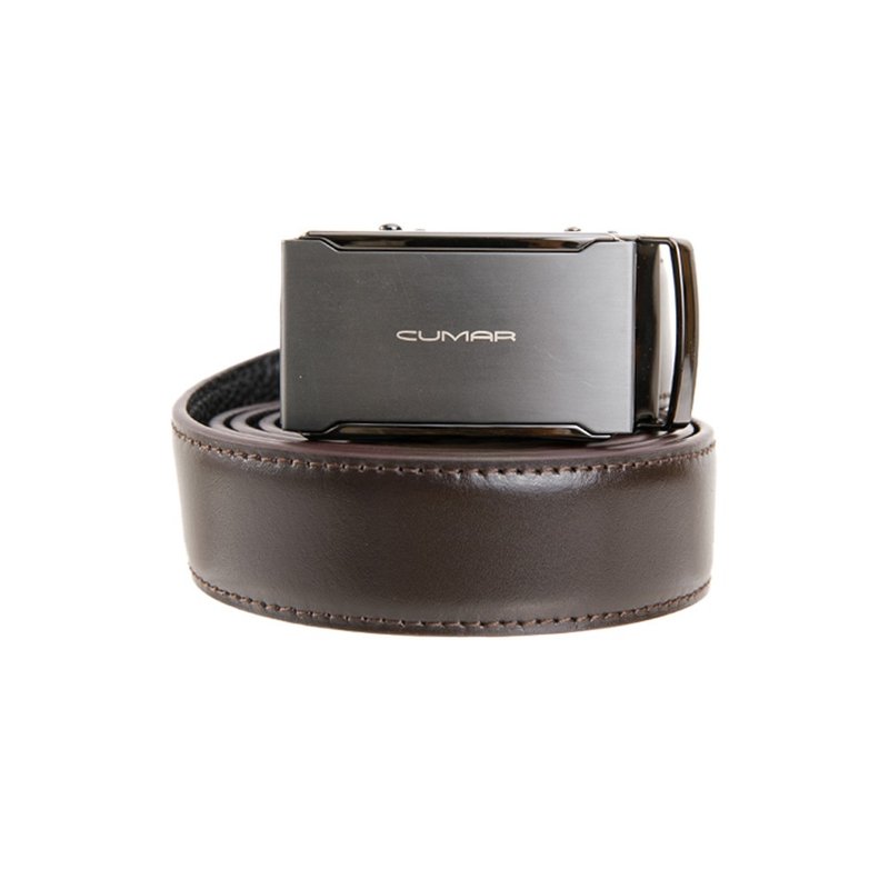 CUMAR - NAPA 头层牛皮自动扣皮带 - 皮带/腰带 - 真皮 咖啡色
