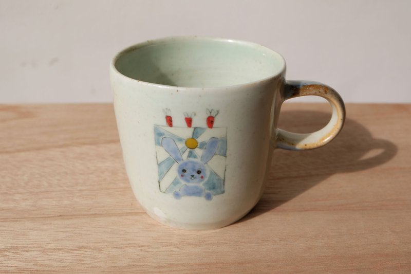 手工小兔子双面马克杯 瓷杯 - 咖啡杯/马克杯 - 瓷 白色
