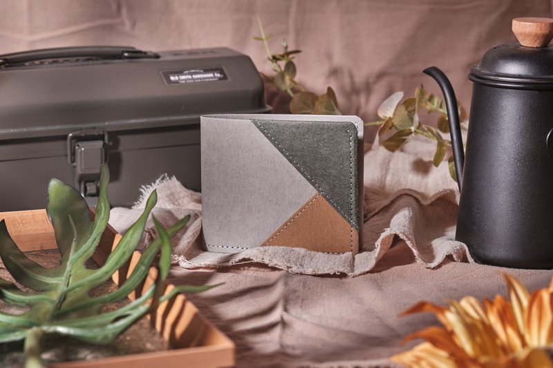 【环保永续】 集色 patchwork 系列 短银包*升级版*皮夹 - 皮夹/钱包 - 纸 白色