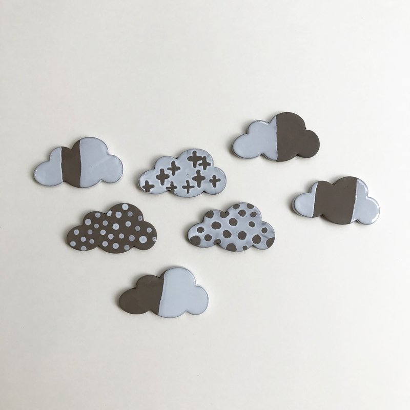 黑云丨心口针丨扣针丨胸针丨别针丨B形 - 胸针 - 陶 咖啡色