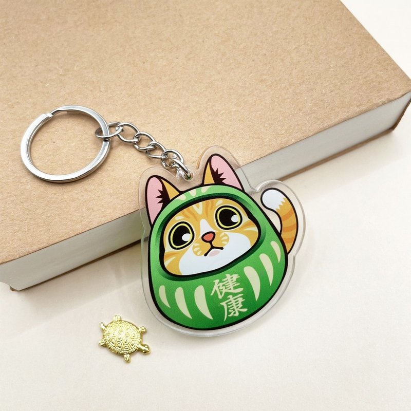 橘猫不倒翁 压克力钥匙圈 - 钥匙链/钥匙包 - 其他材质 橘色