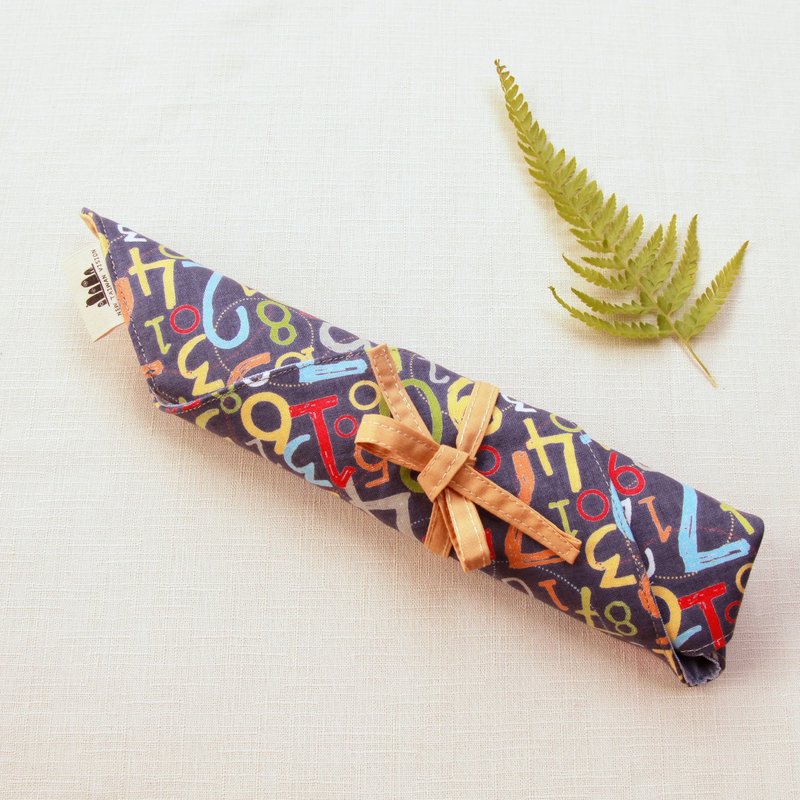 【圣诞节精选交换礼物！一角餐具组】- 数字123 - 筷子/筷架 - 棉．麻 蓝色