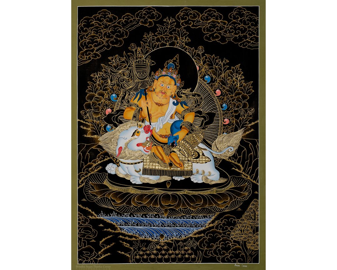 财神唐卡 | 财神天王与财神天女 | 西藏佛教财富诸神 - 墙贴/壁贴 - 其他材质 多色