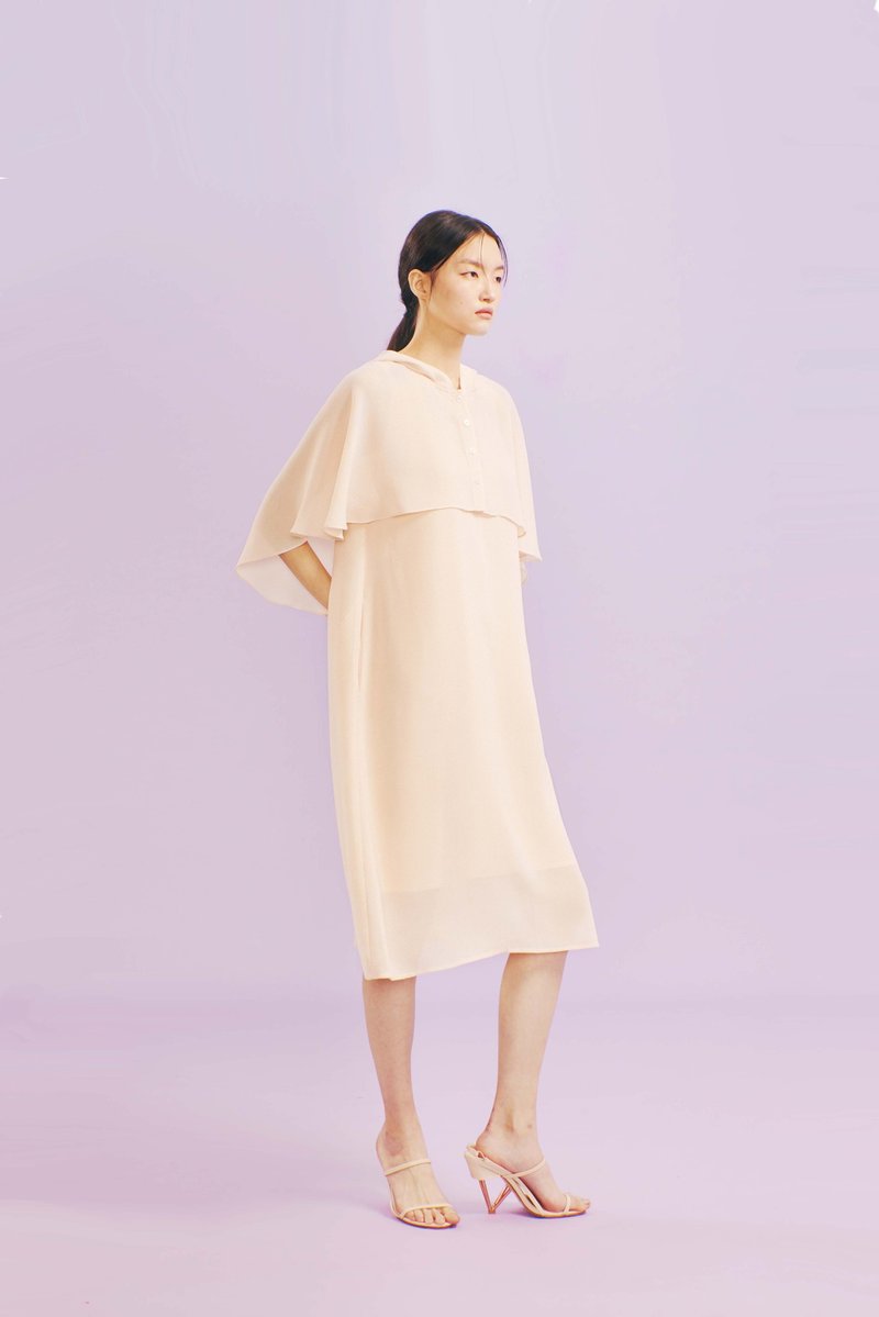 Off-season sale 粉橘帽T洋装 - 洋装/连衣裙 - 聚酯纤维 粉红色