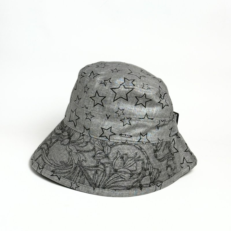 文艺复旧钟型渔夫帽 - 帽子 - 棉．麻 灰色