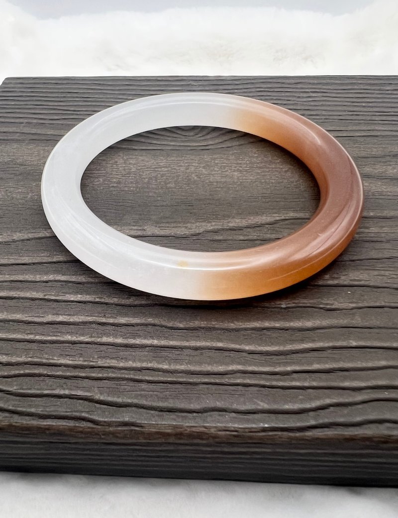 红糖圆条新疆和田玉糖白手镯/细腻/手感润/收藏/适60、61、62圈口 - 手链/手环 - 玉石 白色