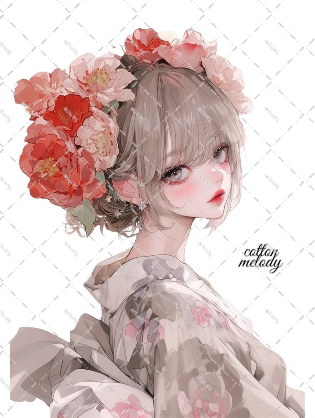 original sticker no.6705 人物贴纸 原创贴纸 人物贴纸 女孩贴纸 原创人物贴纸 - 贴纸 - 纸 