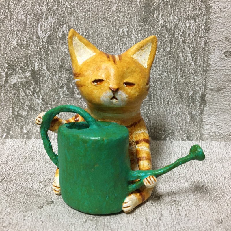 猫保护植物 - 摆饰 - 粘土 橘色