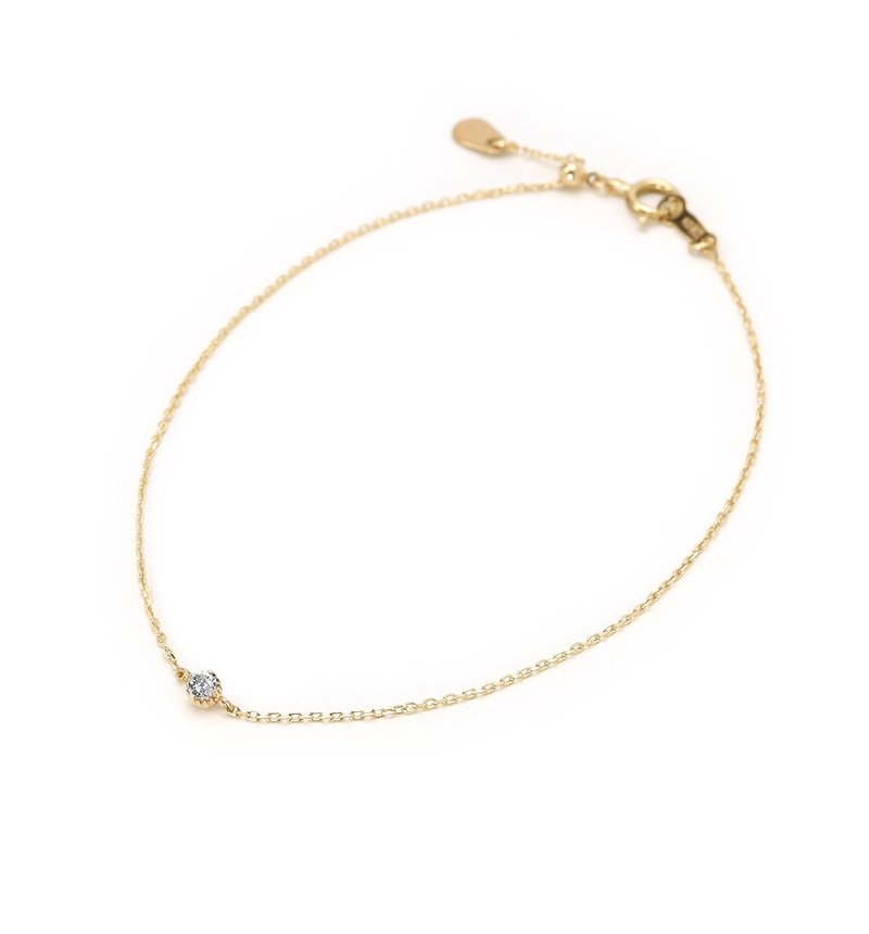 四月诞生石 K10 钻石单石手链 ~Petela~ (K18 可更换) - 手链/手环 - 宝石 透明