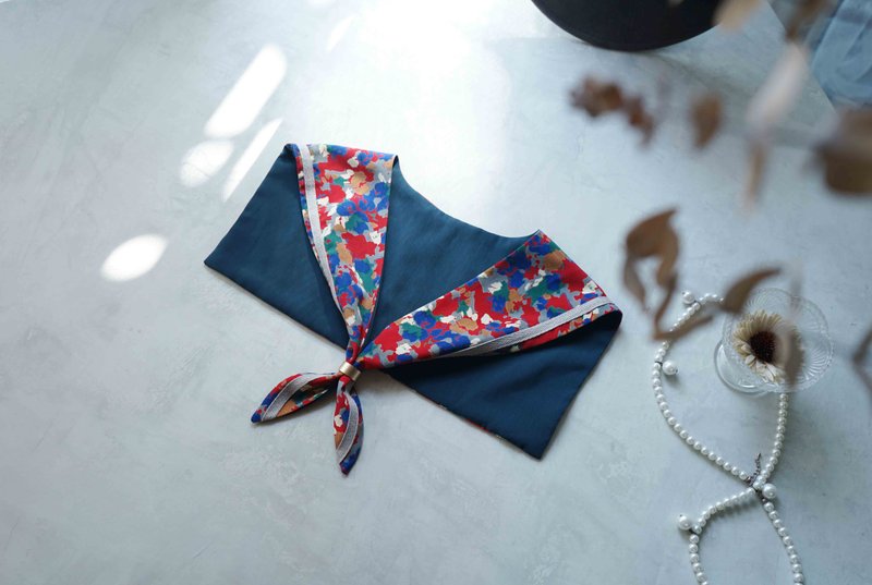 手作-花神咖啡馆-复古红-水手领巾 - 领结/领巾 - 聚酯纤维 红色