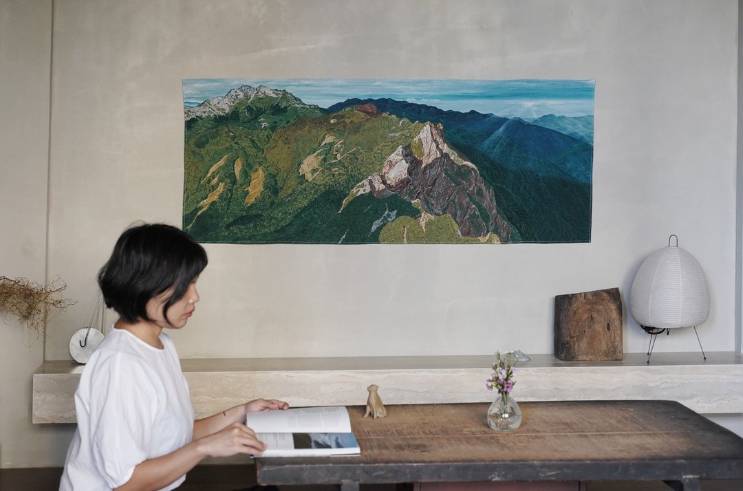 台湾山挂布 - no.0 : 穆特勒布山 85 x 31.5 cm / 144 x 56 cm - 海报/装饰画/版画 - 棉 绿色