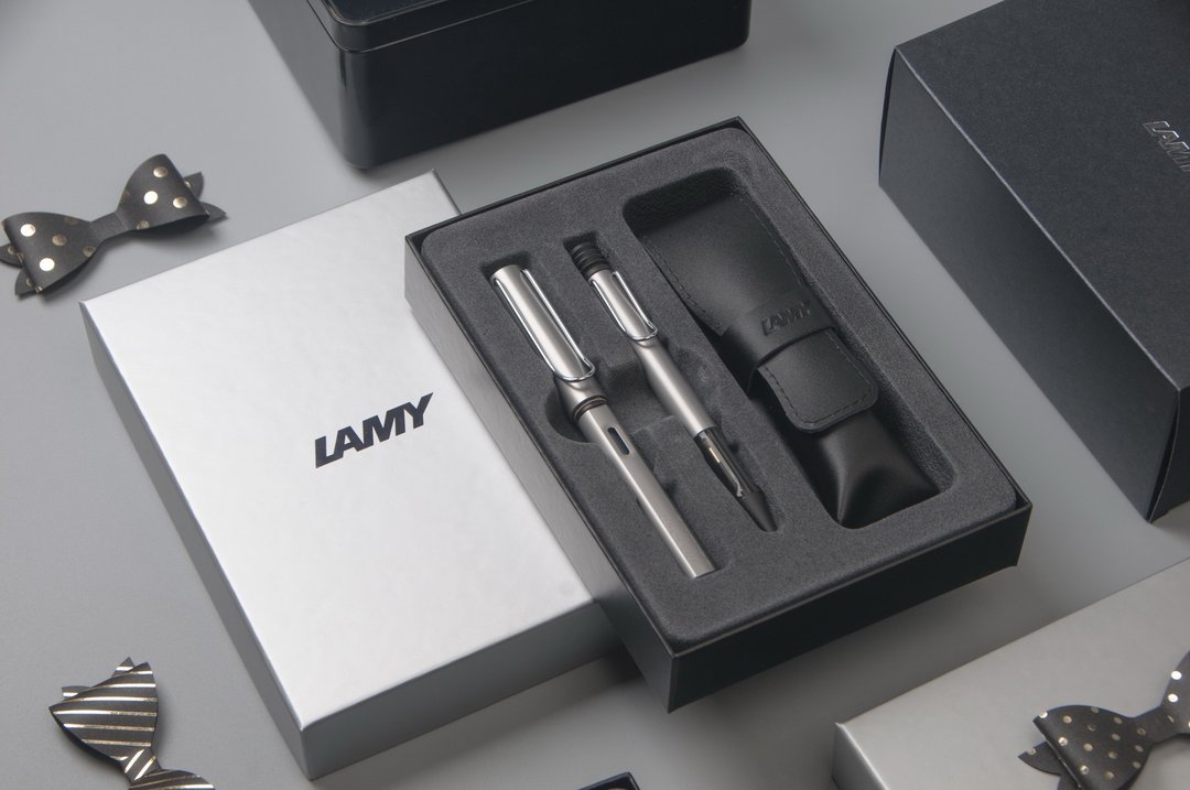 LAMY 双入笔套礼盒  (钢笔+原子笔) / Al star 恒星系列-铁灰 - 钢笔 - 铝合金 灰色