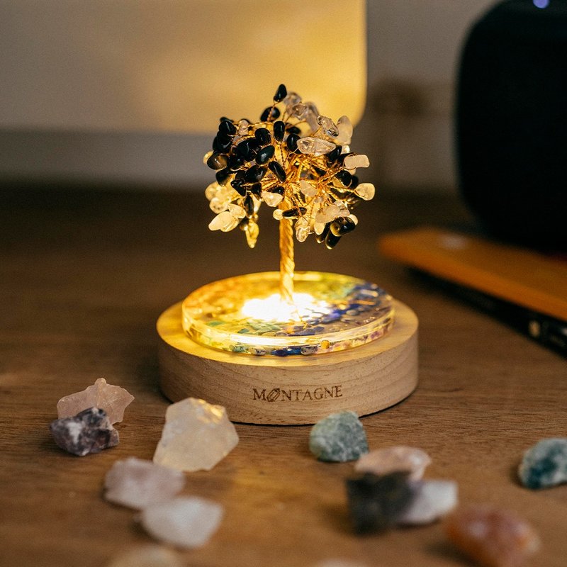 【Montagne】开运树 | 白水晶。黑曜石 - 其他 - 水晶 多色