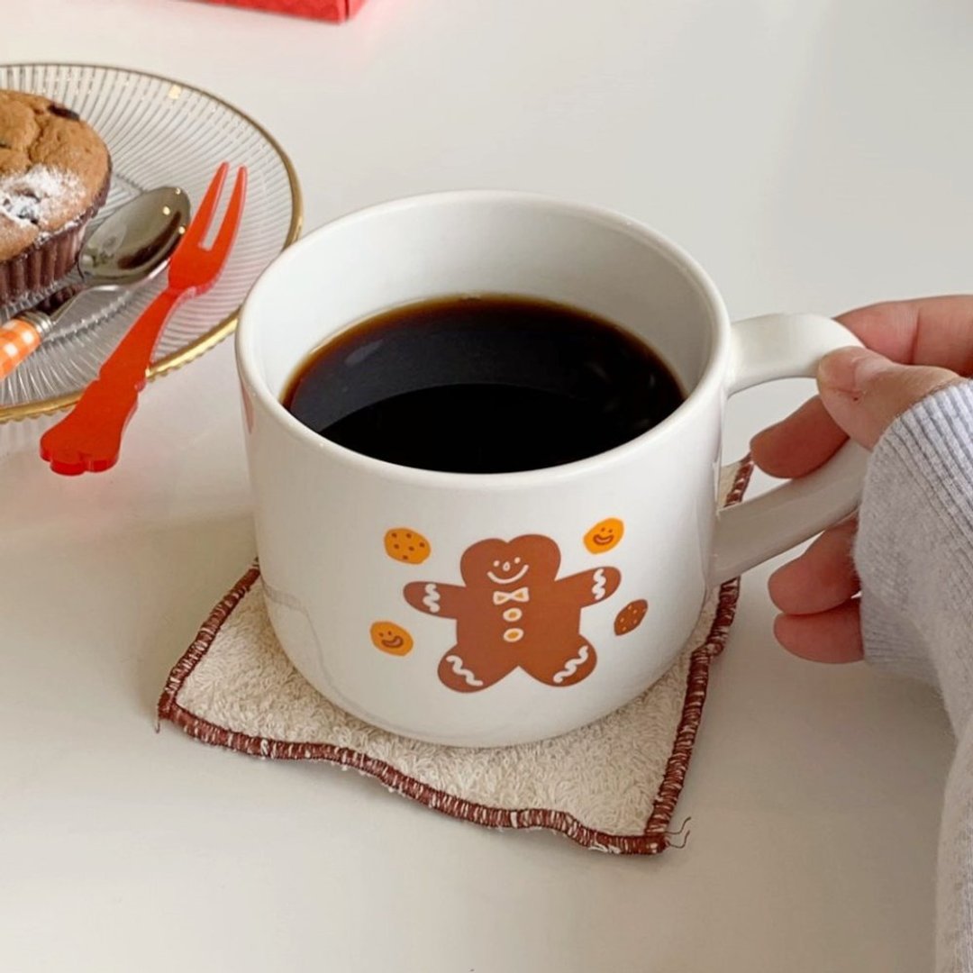 SASIM 姜饼人 饼干时间 马克杯 / 咖啡杯 & 杯垫 - 咖啡杯/马克杯 - 陶 