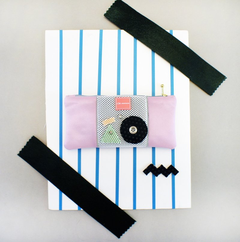 澎澎几何系列－手工限量笔袋－樱花粉 - 铅笔盒/笔袋 - 聚酯纤维 粉红色