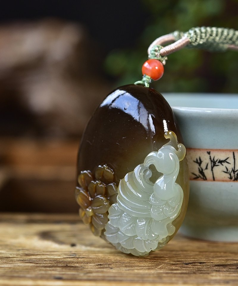 秒杀价 天然和田玉糖料凤凰吊坠 - 吊饰 - 玉石 