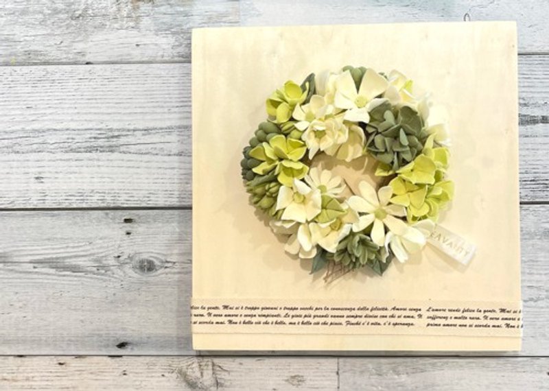 eternal flower * Clay art petit wreath * Green Gables Wind * Board arrangement - 植栽/盆栽 - 陶 