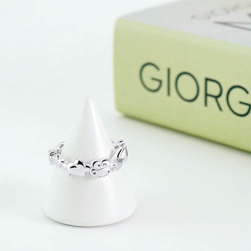 Love&Peace系列-KeroKeroKeroppi大眼蛙纯银戒指 - 戒指 - 纯银 银色