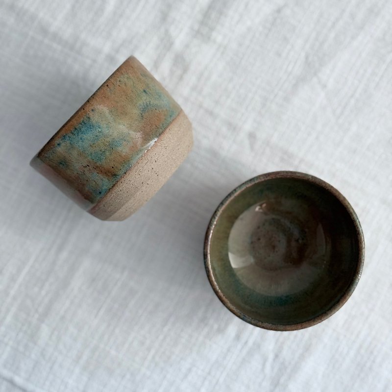 陶瓷沙土小杯 - 一套两件 - 茶具/茶杯 - 陶 