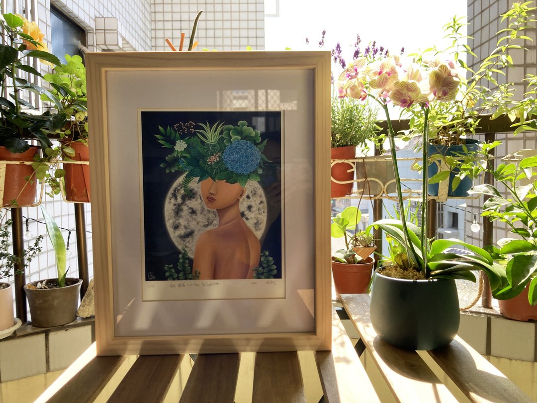 满月圆满  艺术微喷  限量版画 精选相框  Giclée Art Print - 海报/装饰画/版画 - 纸 多色