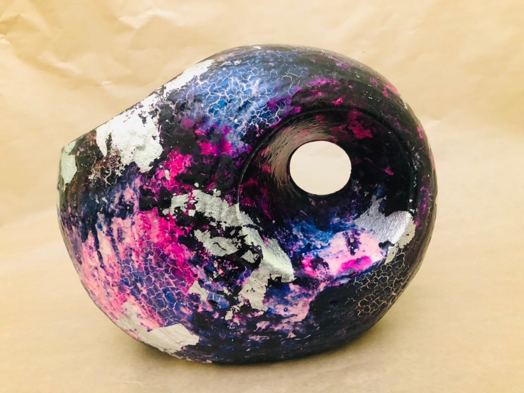 银箔星空蜗牛花器  花瓶 陶制 乔迁礼 新居礼 客订 五倍卷优惠 - 其他家具 - 陶 白色