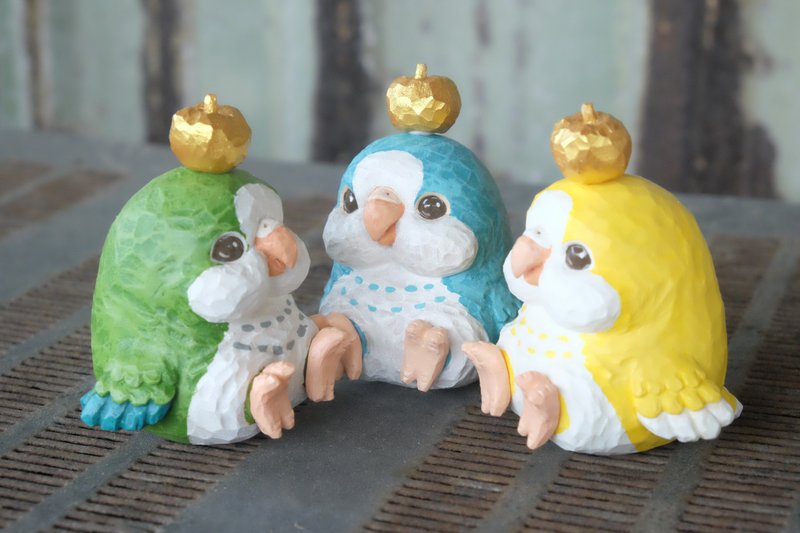 鹦鹉宝宝不倒翁- 和尚蓝,绿,黄【想宠雕像系列】 - 玩偶/公仔 - 树脂 蓝色