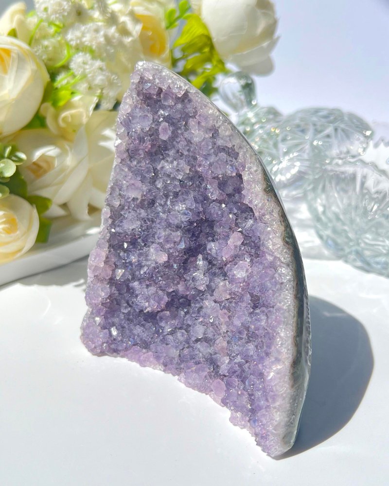 天然巴西薰衣草紫水晶簇摆件 - 摆饰 - 水晶 紫色