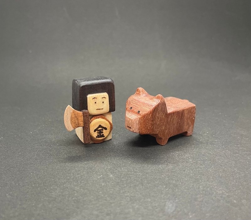 方形系列 金太郎 - 摆饰 - 木头 咖啡色
