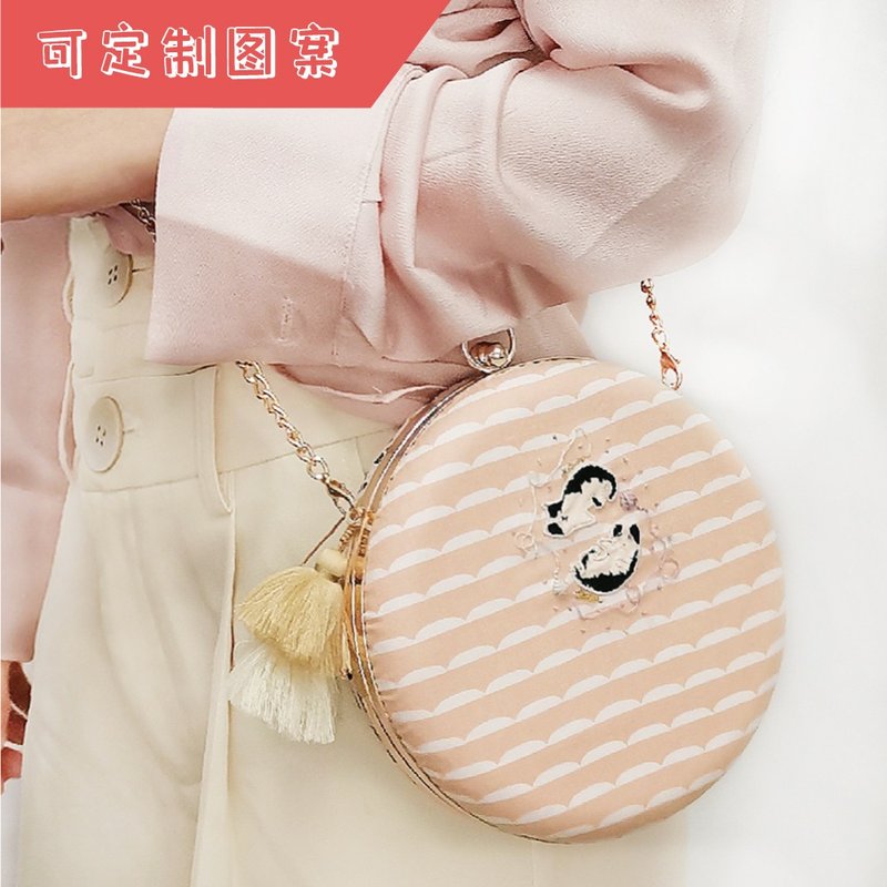 客制化可定制属于自己图案的包斜挎包单肩包手提包 - 侧背包/斜挎包 - 棉．麻 粉红色