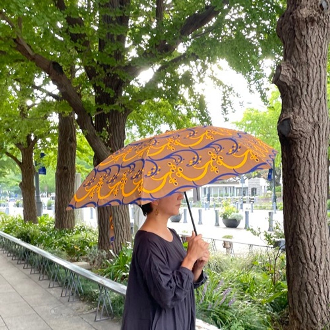 折叠伞（晴雨两用）“稻穗”Oishīne!_棕色 - 其他 - 棉 