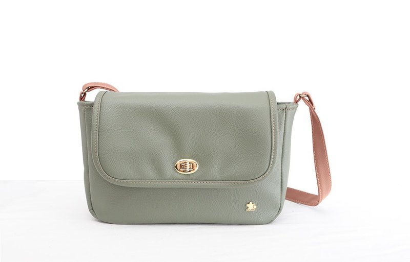 制作天60天-保证不脱皮-一年保固-台湾制作-纯素皮革-旋扣侧方包_ - 侧背包/斜挎包 - 真皮 绿色