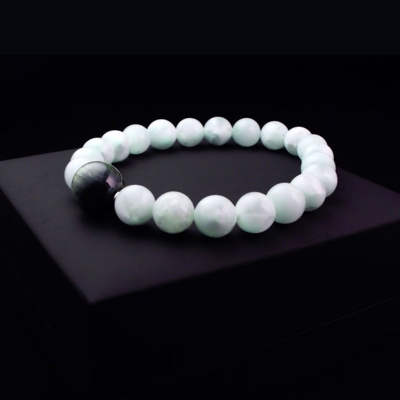 绿发晶搭配绿纹石 男手链 男手环 男手链 QBR-00066 - 手链/手环 - 水晶 