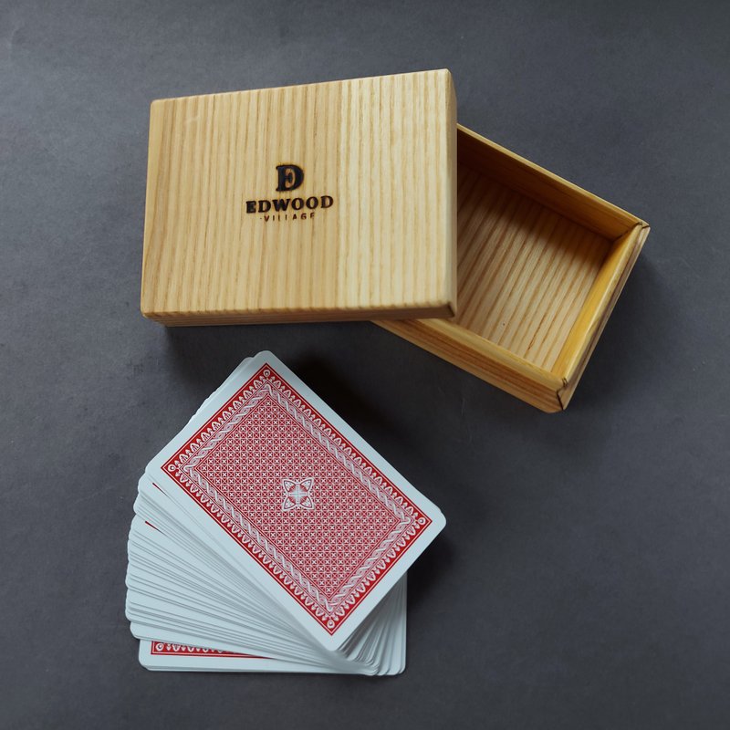 Wood box for playing cards - 桌游/玩具 - 木头 咖啡色