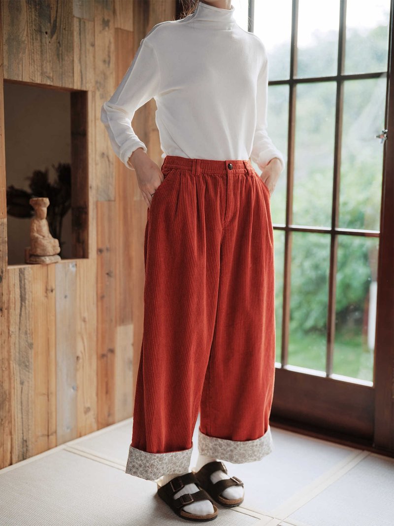 纯棉灯芯绒阔腿裤 - 女装长裤 - 棉．麻 多色