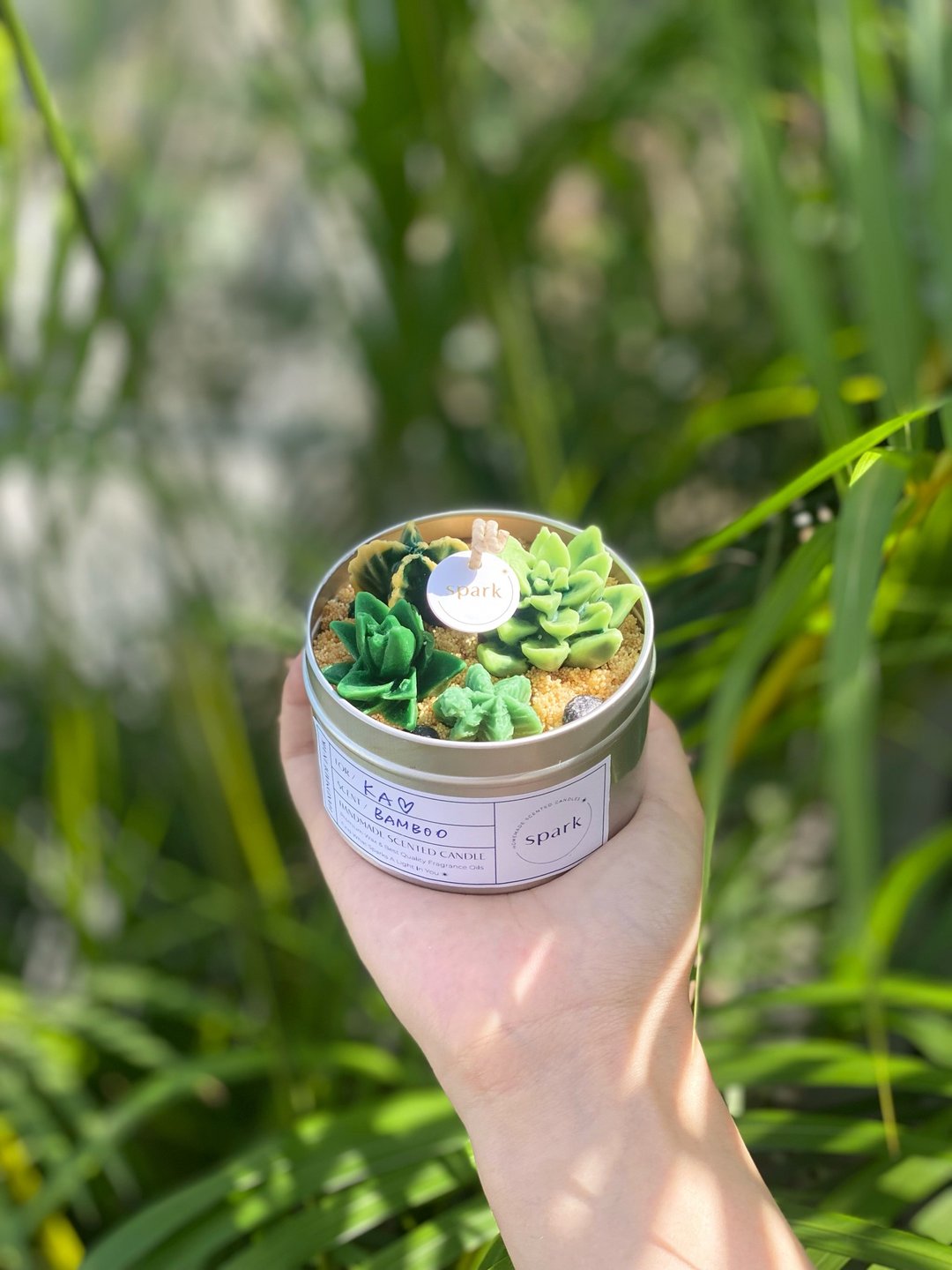 多肉植物蜡烛罐 | 仙人掌手工香氛蜡烛 - 蜡烛/烛台 - 蜡 绿色