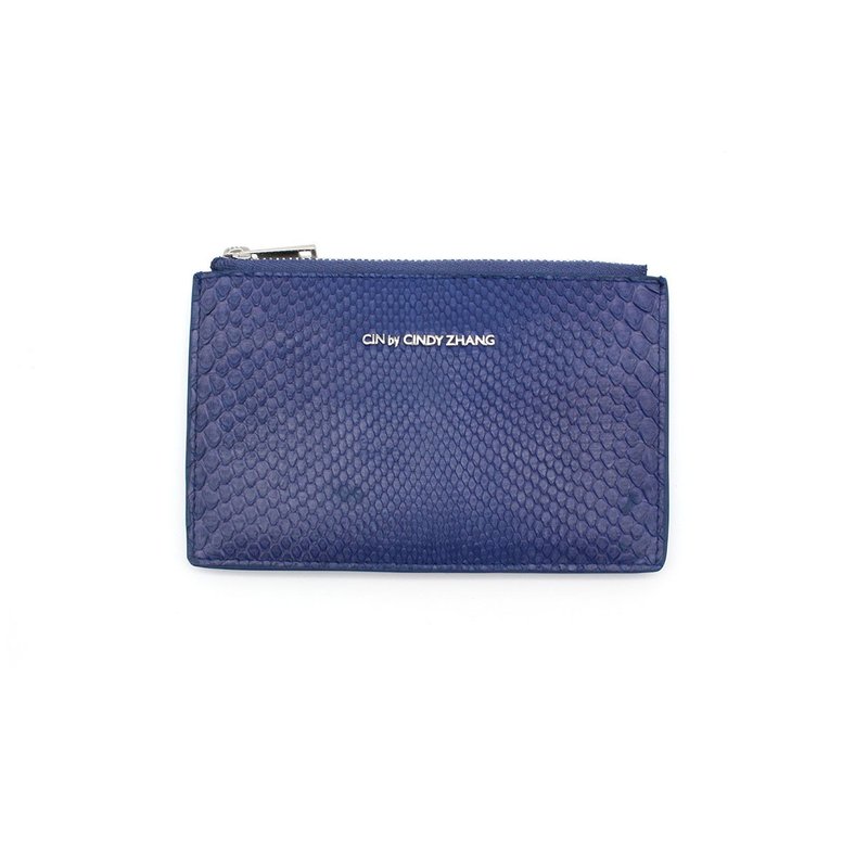 宝蓝色蟒蛇皮零钱包 - 皮夹/钱包 - 真皮 蓝色
