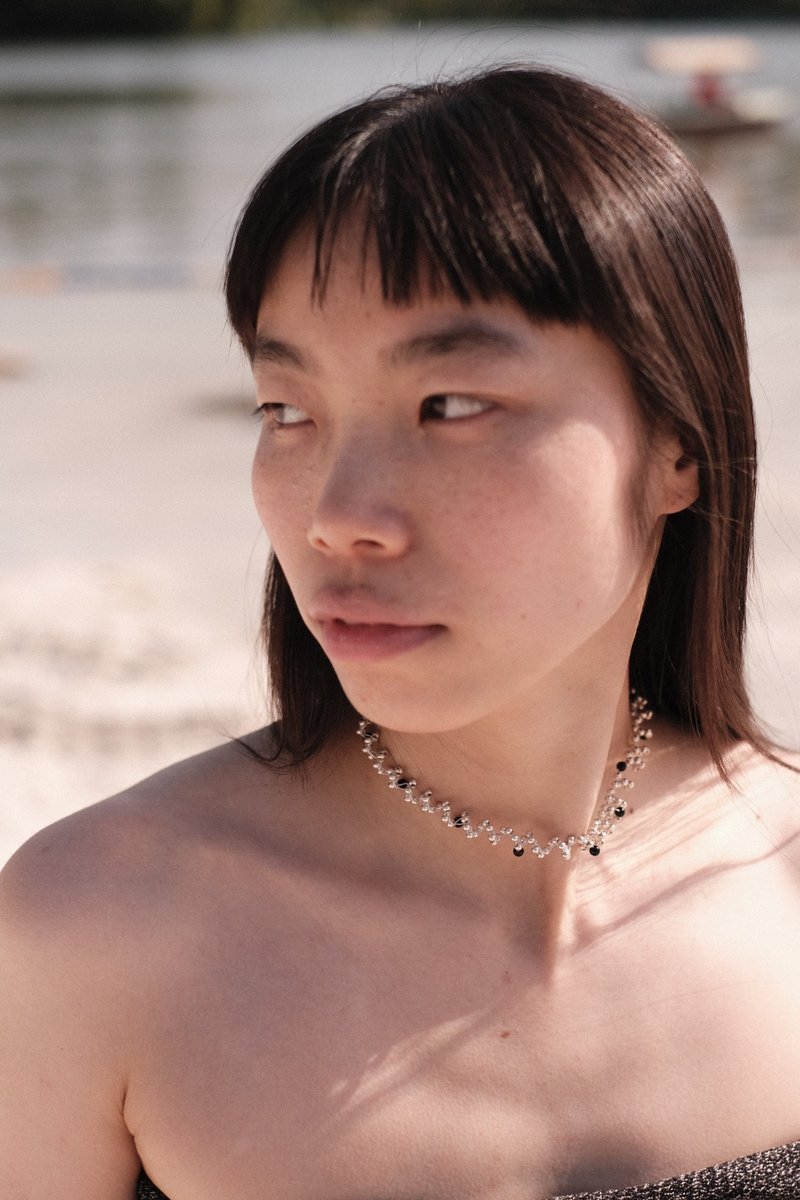洄游 925银玛瑙鱼卵弹力choker - 项链 - 其他材质 银色