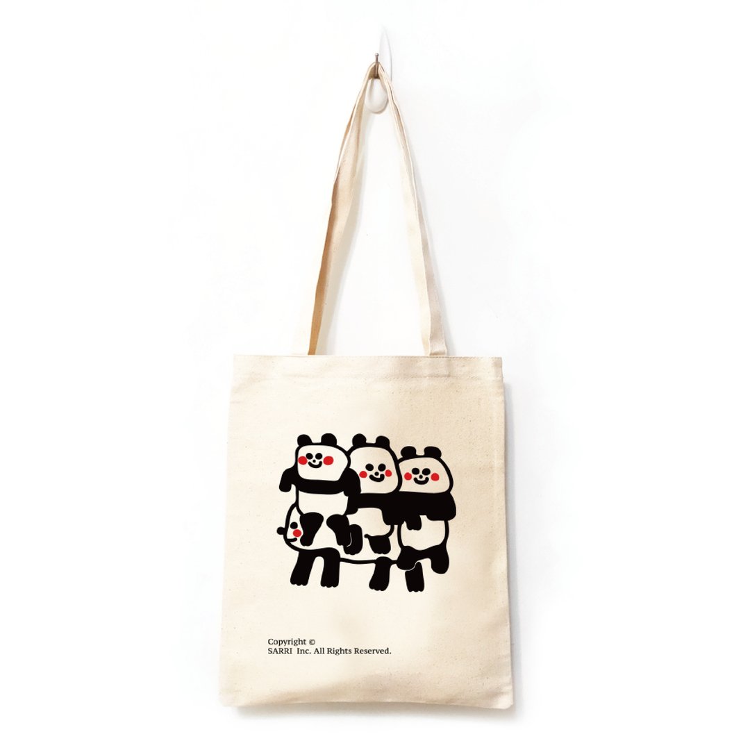 帆布袋 托特包 环保袋 熊猫 panda 提袋 侧背袋 八安 台湾 TAIWAN - 化妆包/杂物包 - 其他材质 白色