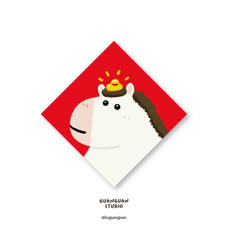 就是马-纯字贴纸6入 春年 2026年 春联 贴纸 新年 台湾 - 贴纸 - 塑料 红色