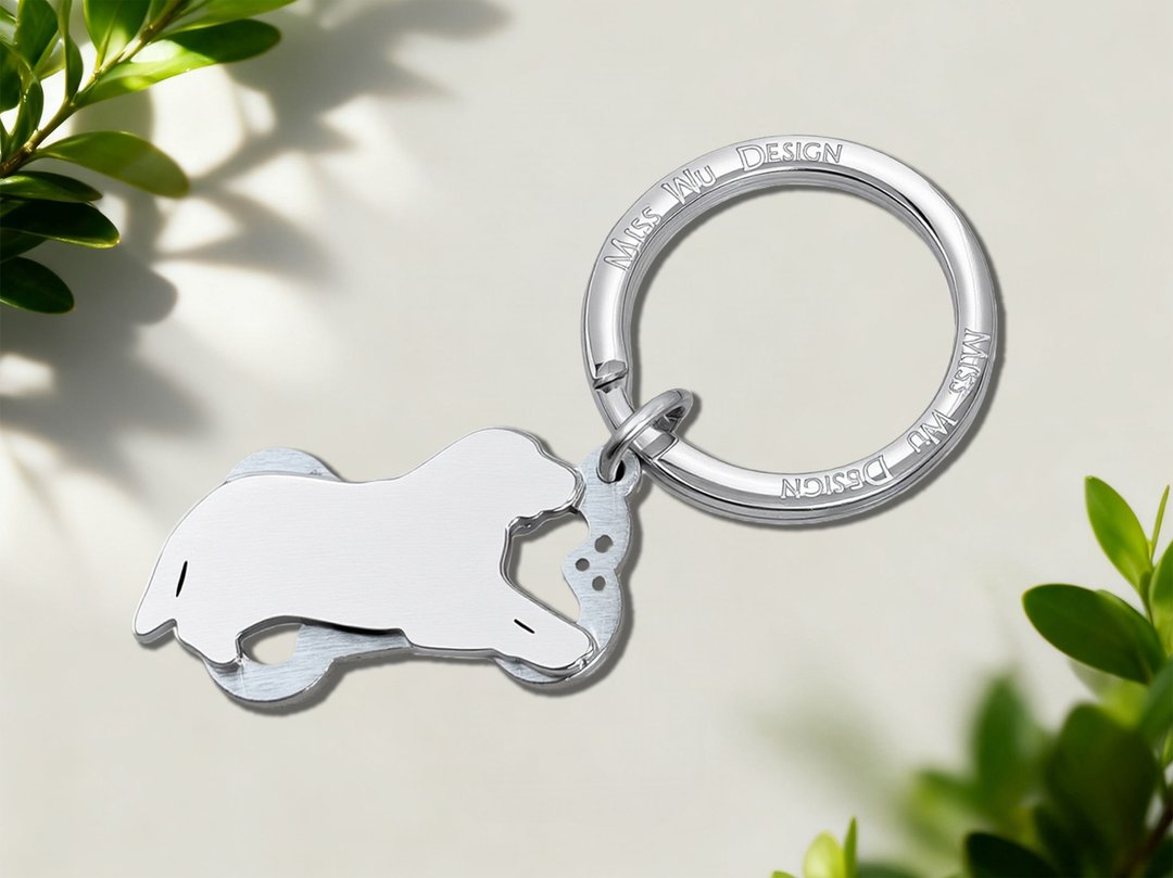 口袋里的小狗狗-不锈钢拉不拉多/黄金猎犬钥匙圈 - 钥匙链/钥匙包 - 不锈钢 银色